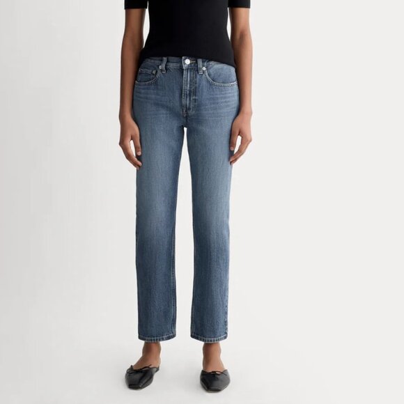 NEW NWT! EVERLANE THE SUPER-SOFT RELAXED JEAN STRAIGHT LEG ANKLE MID-RISE sz 23 - Picture 1 of 6